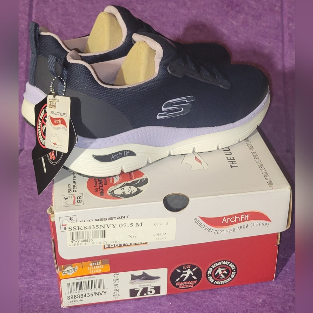 SKECHERS WORK: ARCH FIT SR SERENA SLIP-RESISTANT SLIP-ON SNEAKER